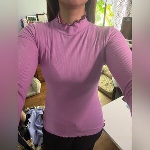 Ruffle neck & sleeve top